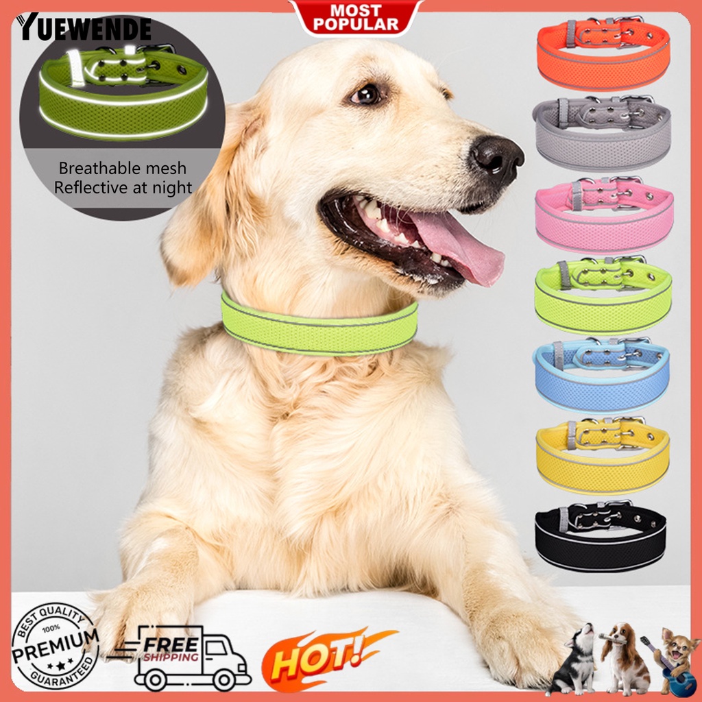 Vòng Cổ Họa Tiết Kẻ Sọc Phản Quang Thoáng Khí Chống Loáng Thời Trang Cho Cún Vừa Và Lớn YQ.E