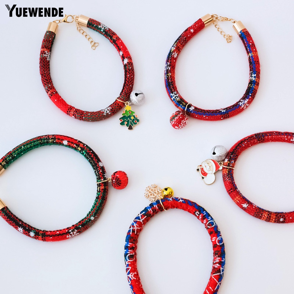Yq.e Vòng Đeo Cổ Bằng Polyester Chống Bắt Mắt Theo Chủ Đề Giáng Sinh Cho Mèo