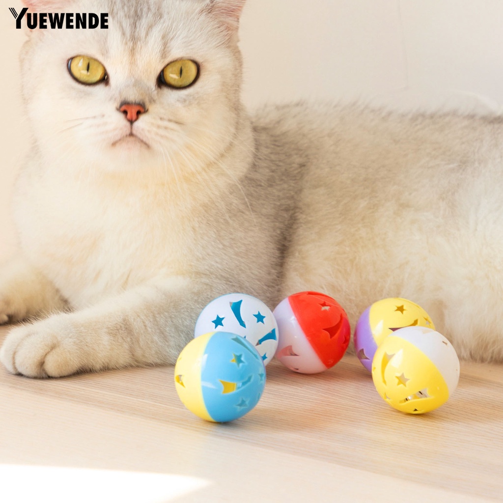Bộ 5 Chuông Đồ Chơi YQ.E Xoay Bằng Nhựa Chống Mài Mòn Siêu Bền Thiết Kế Giải Trí Tương Tác Với Mèo Cưng