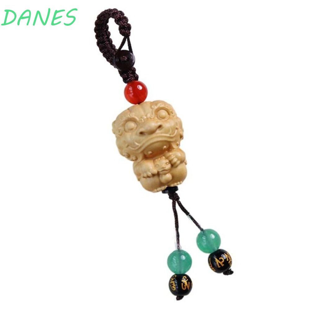 Móc Khóa Dây Thừng Bện Gắn Hạt Gỗ Hình Hoa Sen Sáng Tạo Thích Hợp Làm Quà Tặng / Trang Sức / Xe Hơi