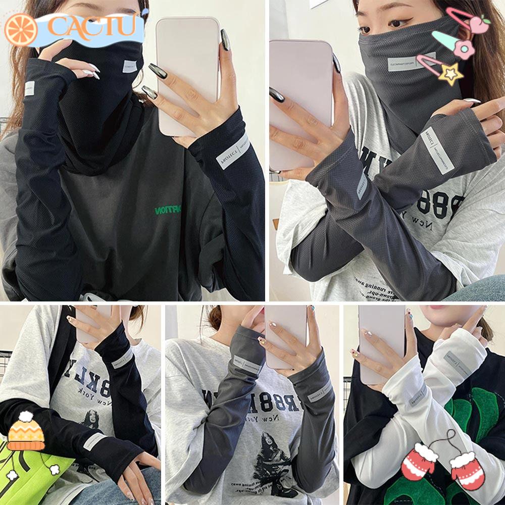CACTU Khẩu Trang Lụa Lạnh Chống Tia UV Bảo Vệ Cánh Tay Khi Lái Xe