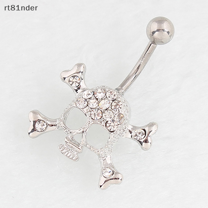 Rt Khuyên Rốn Bằng Thép Không Gỉ Đính Đá Hình Đầu Lâu Thời Trang Gợi Cảm Cho Nữ