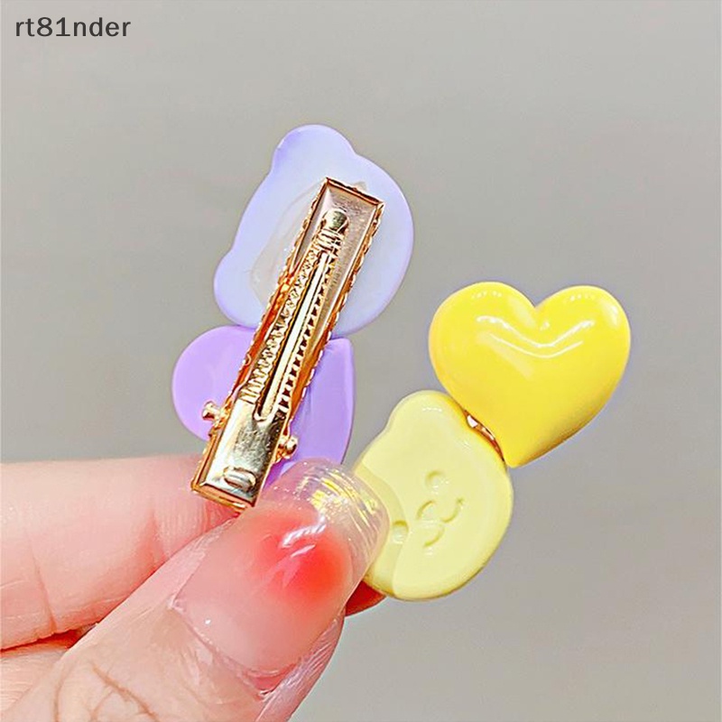Rt Kẹp Tóc Hình Gấu Hoạt Hình Màu Kẹo Ngọt Ngào Cho Nữ