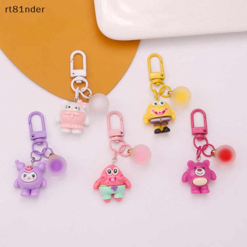 Rt Móc Khóa Quả Cầu Nhựa Resin Hình Búp Bê 3D Nhiều Màu Dễ Thương