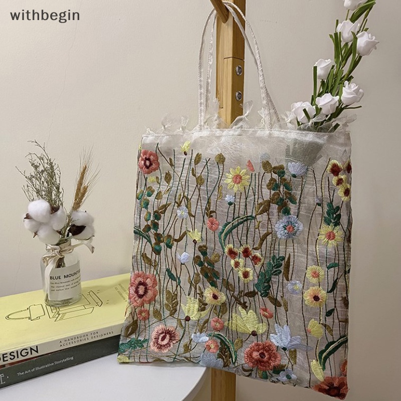 Túi Xách Đeo Vai Trong Suốt Trang Trí Hoa Thời Trang Mùa Hè Lãng Mạn Cho Nữ