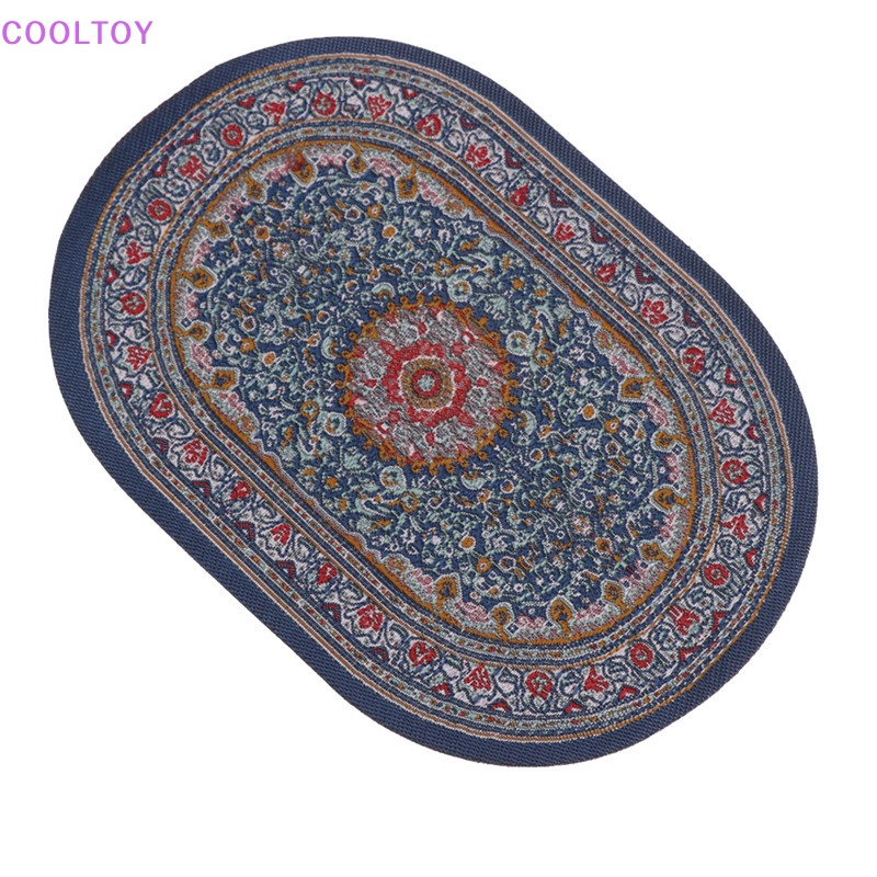 Thảm Lót Sàn Mini Hình oval Trang Trí Nhà Búp Bê Tỉ Lệ 1: 12