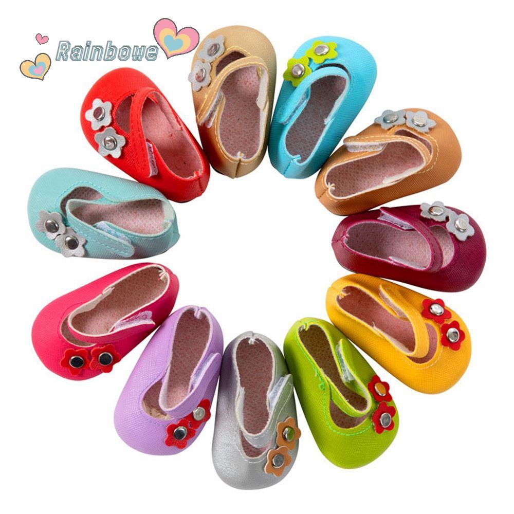 Giày Da PU Màu Cầu Vồng Cho Búp Bê OG1 / 3 BJD 7cm