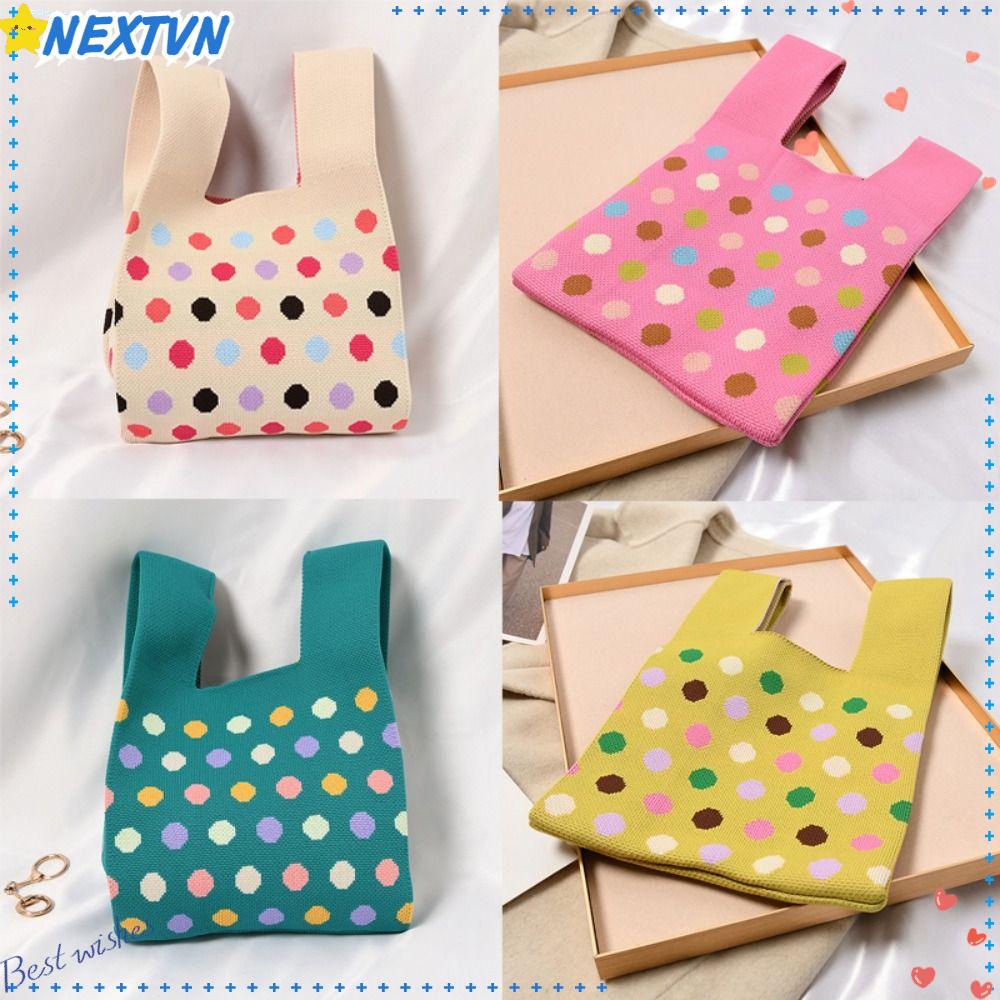 Túi Xách Đeo Vai Mini Họa Tiết Chấm Bi Thắt Nơ Xinh Xắn