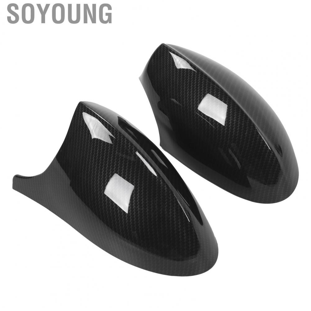 Soyoung 2pcs Carbon Fiber Style Side Mirror Caps Protection Cover Fit for E90 E91 E92 E93