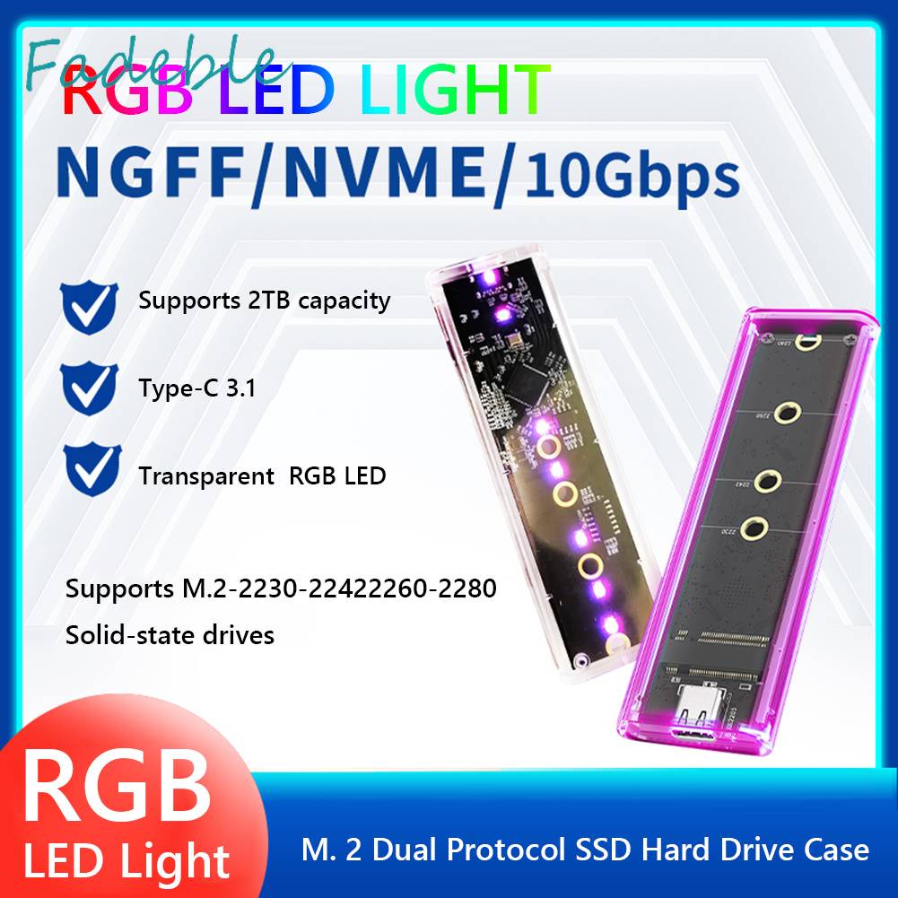 Ổ Đĩa Cứng M.2 Trong Suốt Cổng USB C 3.1 10Gbps Cho Laptop