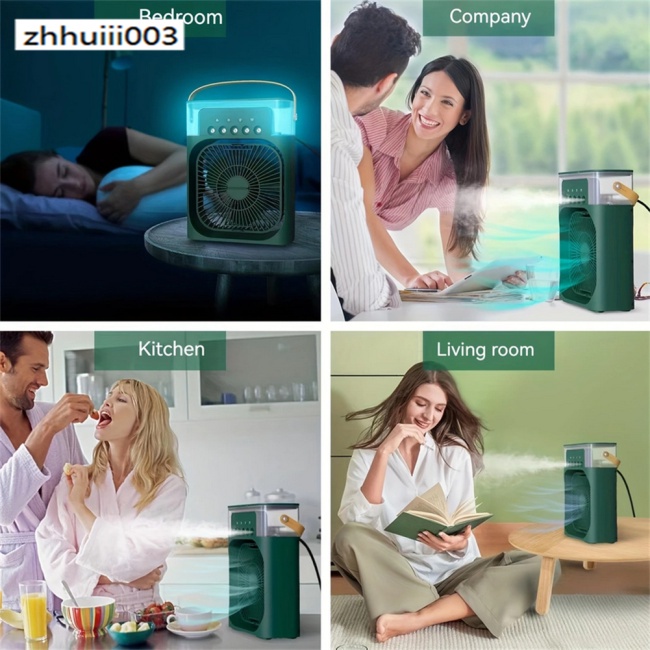 Quạt Điều Hòa Làm Mát 6 Inch Với 3 Tốc Độ 5 7 Màu Sắc Và Đèn Nhỏ Gọn Tiện Dụng