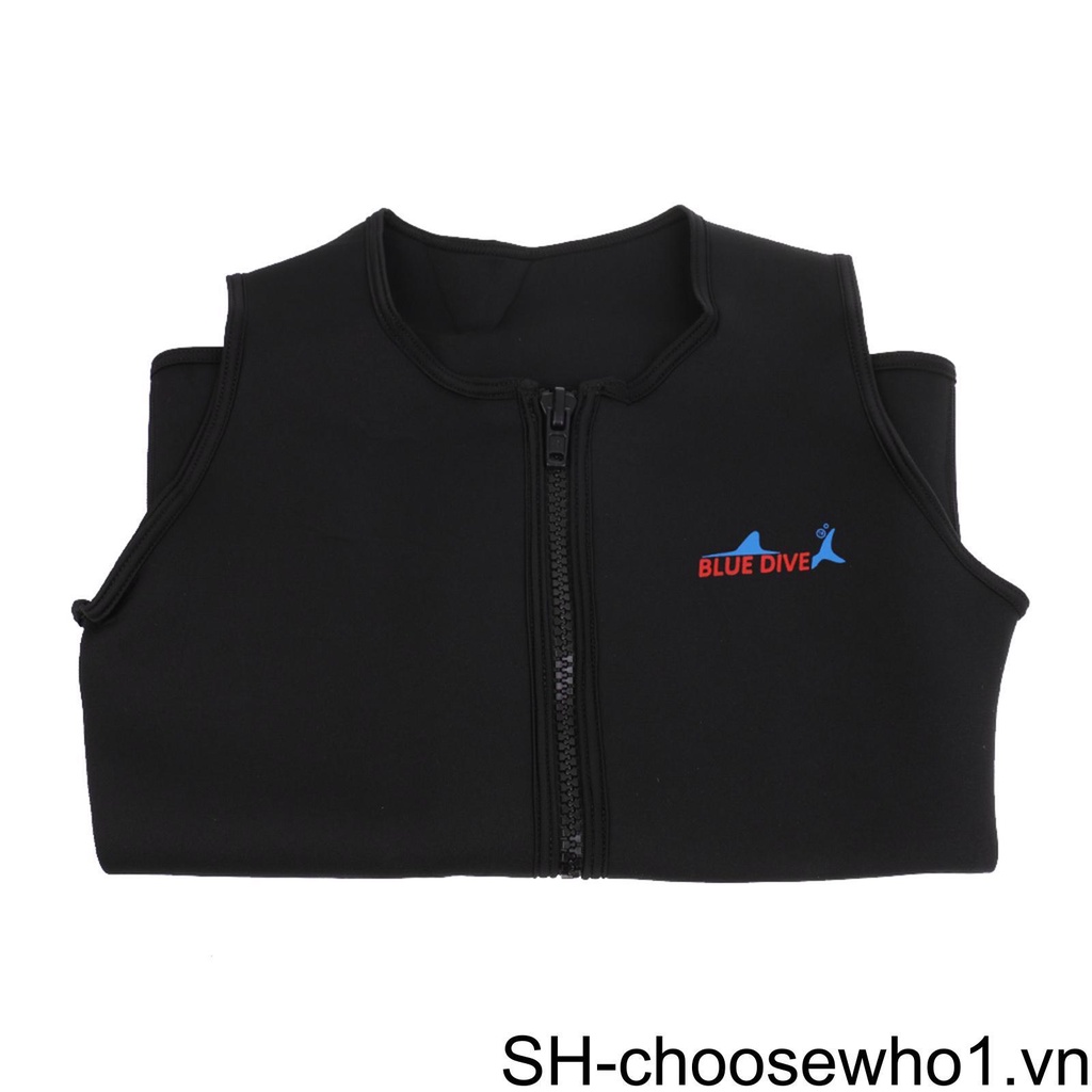 Áo Lặn Sát Nách Màu Đen Dày 2mm Khóa Kéo Trước Chuyên Dùng Cho Nam