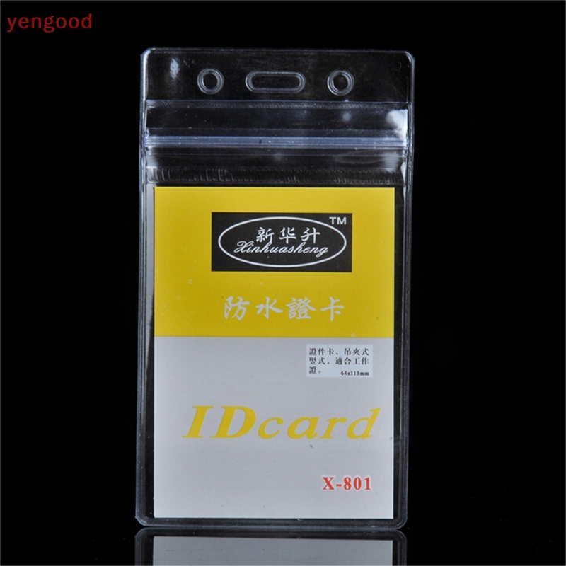 Set 10 Túi Nhựa Trong Suốt Đựng Thẻ ID Chống Thấm Nước Có Khóa Kéo Mới
