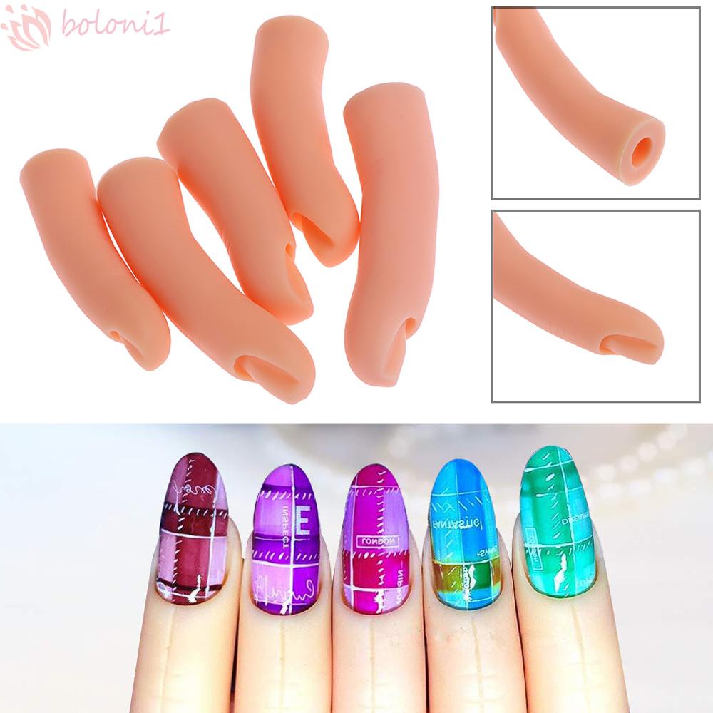 [Hàng mới về] Set 5 ngón tay giả bằng silicon có thể tái sử dụng dùng luyện tập làm móng nghệ thuật