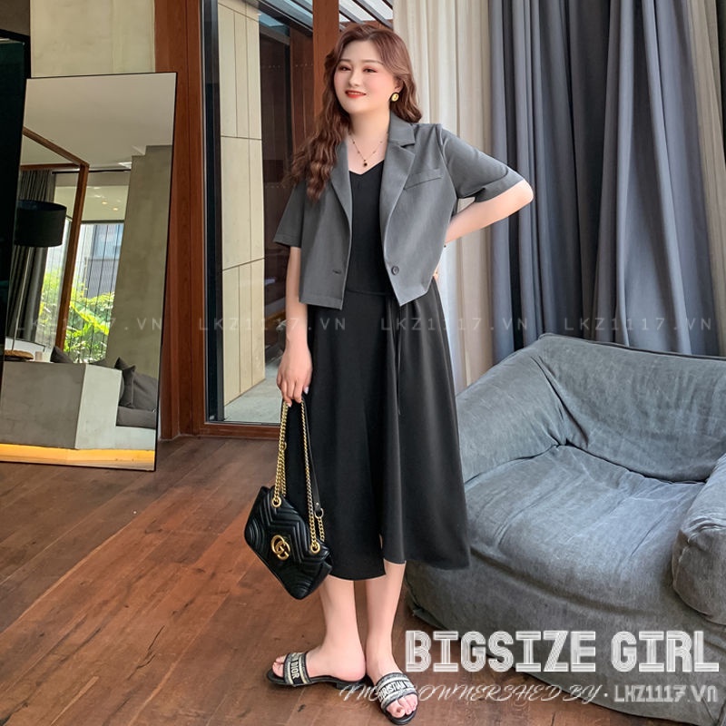 Áo vest blazer ngắn Bigsize Áo croptop nữ form rộng mỏng mùa hè Phong cách Hàn Quốc Thời Trang sang chảnh cá tính xinh đẹp quảng châu cao cấp