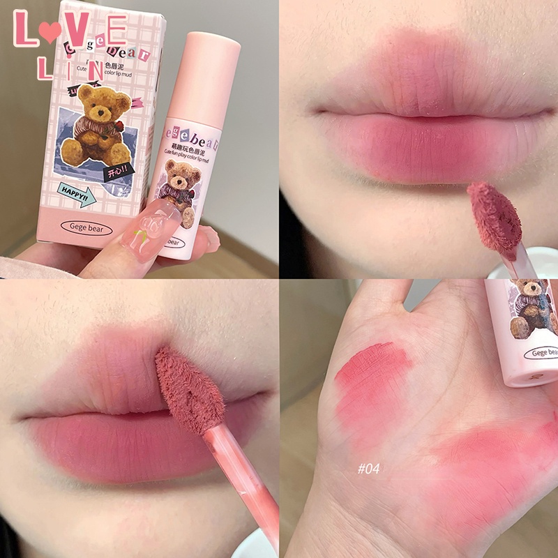 [lovelin] Son Môi Gege bear Go bear Màu Nhung Lì Mềm Mịn Như Nhung Không Dính Cốc