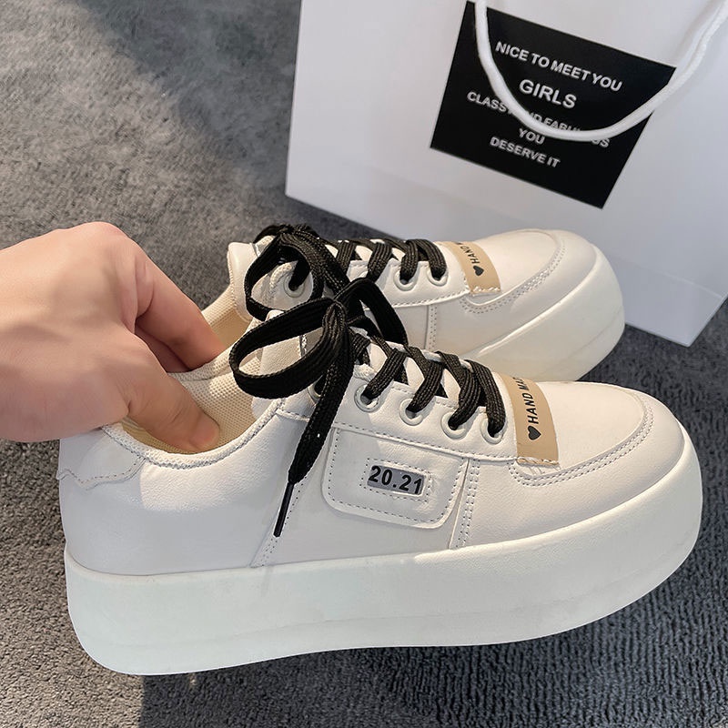 Giày thể thao, dày-chữa, tăng, thời trang và đơn giản, giày trắng nữ thường