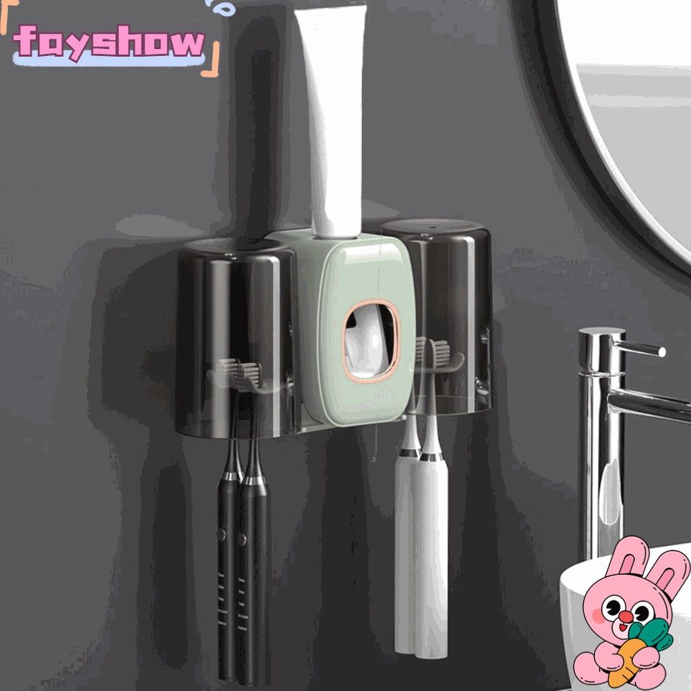 Giá Đỡ Bàn Chải Đánh Răng Tự Động Bằng Nhựa Màu Trắng Đen Cho Phòng Tắm