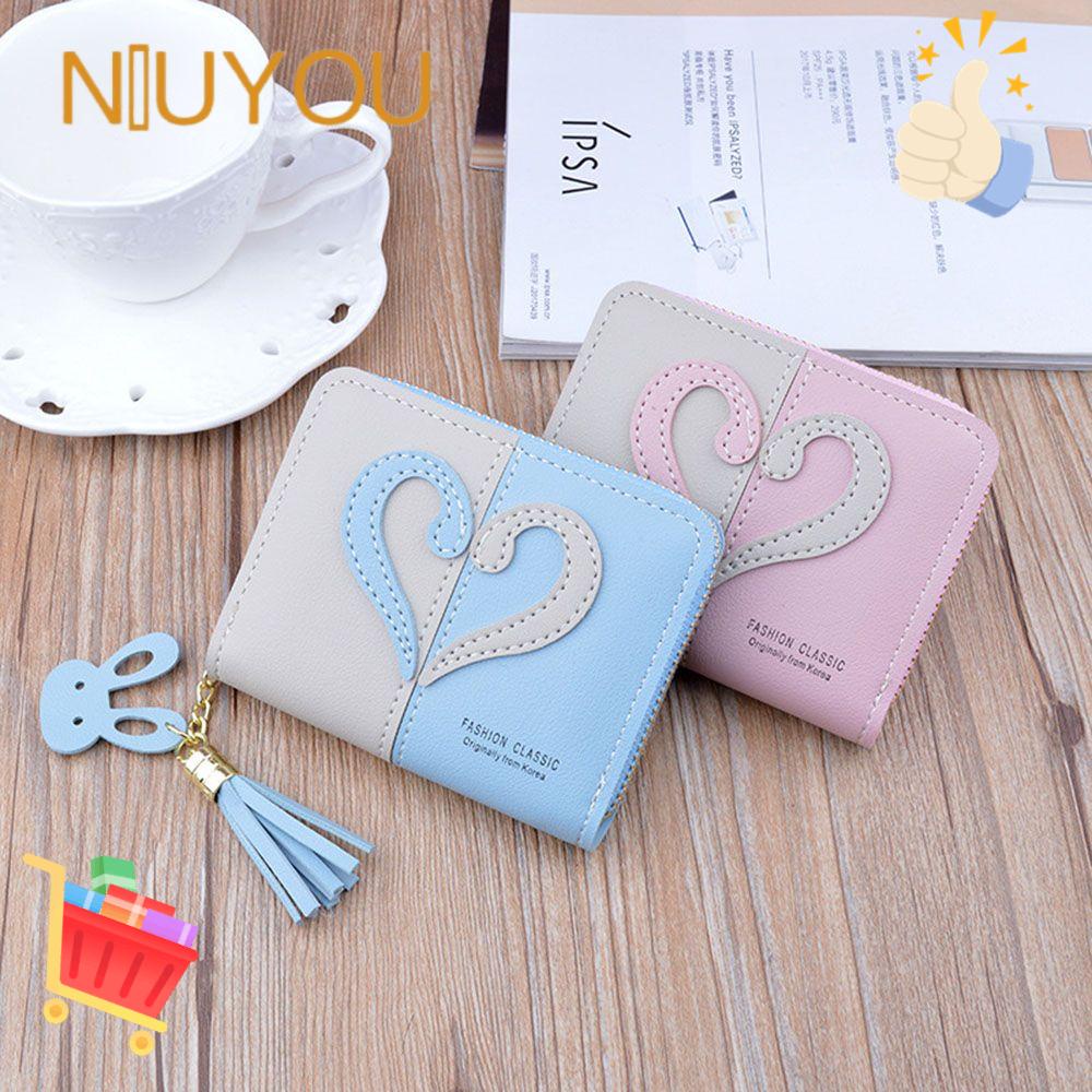 Ví Đựng Thẻ Phối Màu Tương Phản Có Khóa Kéo Và Tua Rua Cho Nữ Giá Đỡ