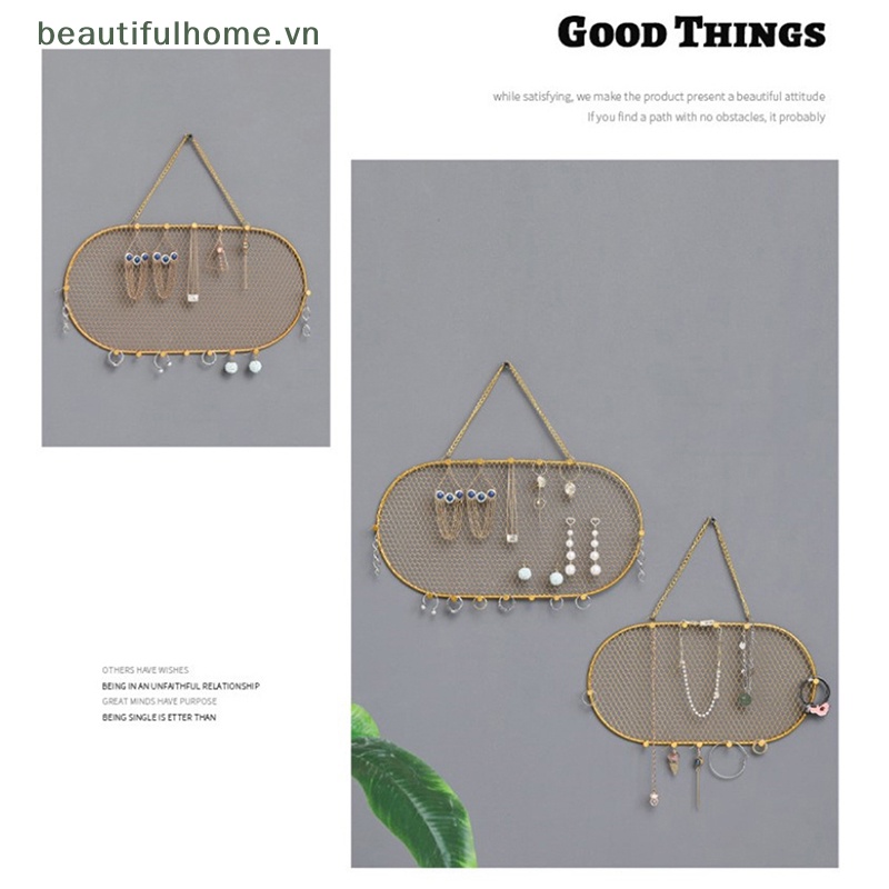 [beautifulhome] Giá Sắt Nhẹ Phong Cách Bắc Âu Sang Trọng Trưng Bày Bông Tai Chìa Khóa Có Thể Đóng Vào Tường [beauty]