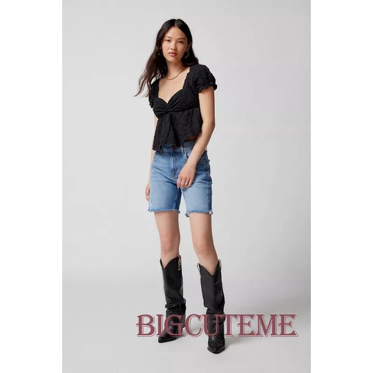 Áo Croptop Tay Phồng Ngắn Thời Trang Mùa Hè Xinh Xắn Cho Nữ