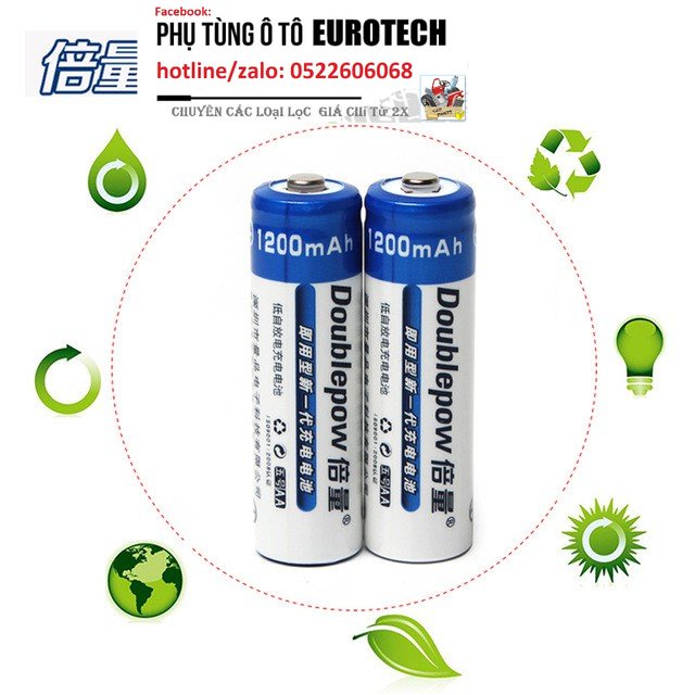 Bộ 4 viên pin tiểu sạc Doublepow AA 1200mAh