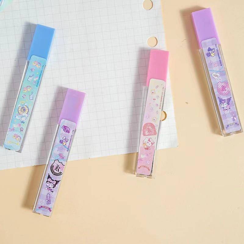 Set 2 Bút Chì Cơ Tự Động Sanrio Mymelody Kuromi Cinnamoroll Dễ Thương Kèm Lõi Thay Thế Cho Học Sinh