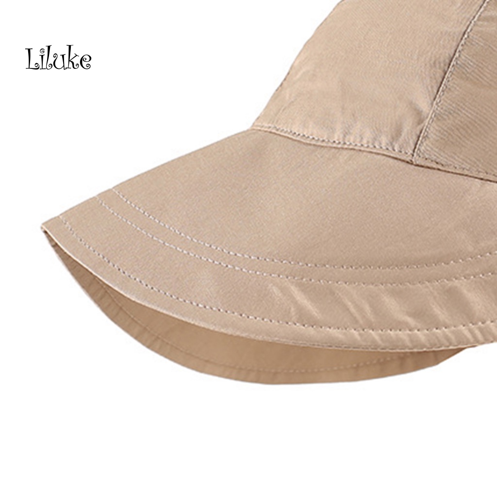 Nón Rộng Vành Dây Rút Màu Trơn Mau Khô Chống Nắng Cho Nữ