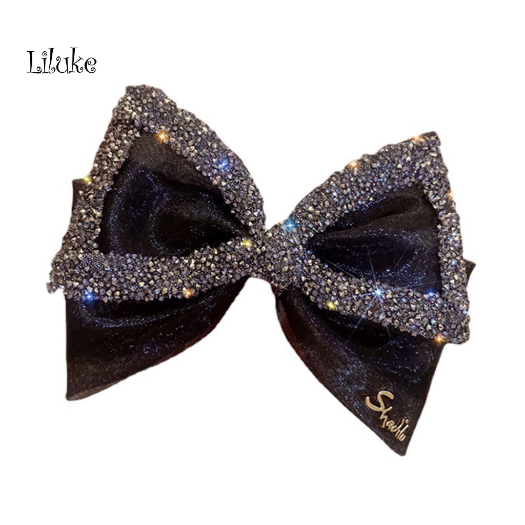 Kẹp Tóc Hợp Kim Trang Trí Nơ Đính Đá Xinh Xắn Cho Nữ