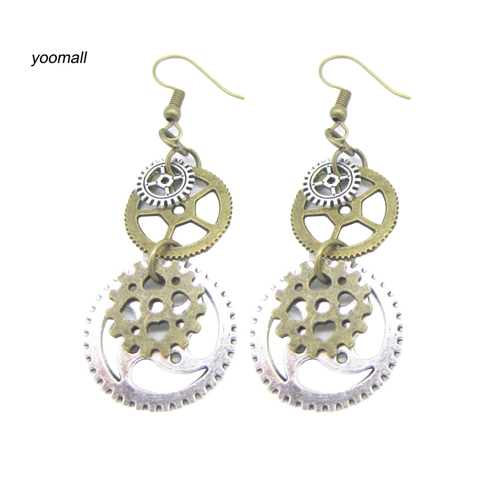 Khuyên Tai Hình Bánh Răng Phong Cách Steampunk