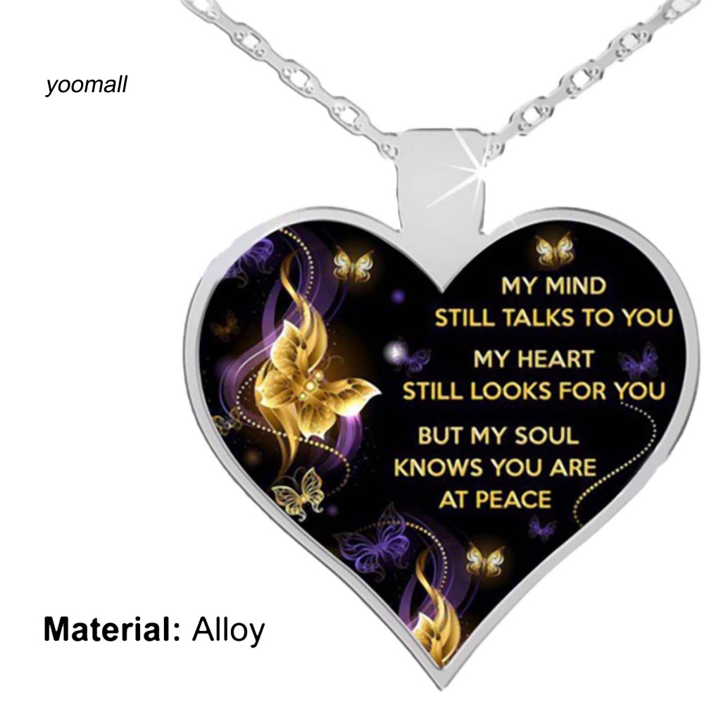 Vòng cổ Mặt Hình Bướm In Chữ I Love You Thời Trang Cho Nữ