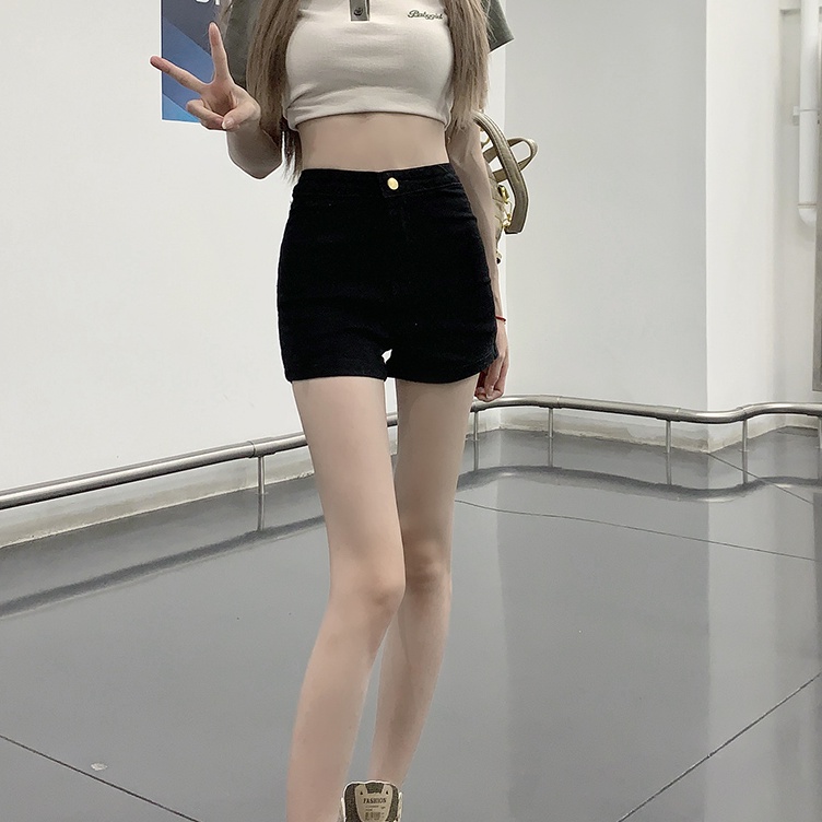 Quần Short Denim Lưng Cao Dáng Chữ A Thời Trang Mùa Hè Quyến Rũ Cho Nữ