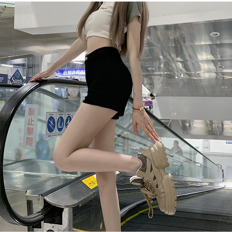 Quần Short Denim Lưng Cao Dáng Chữ A Thời Trang Mùa Hè Quyến Rũ Cho Nữ