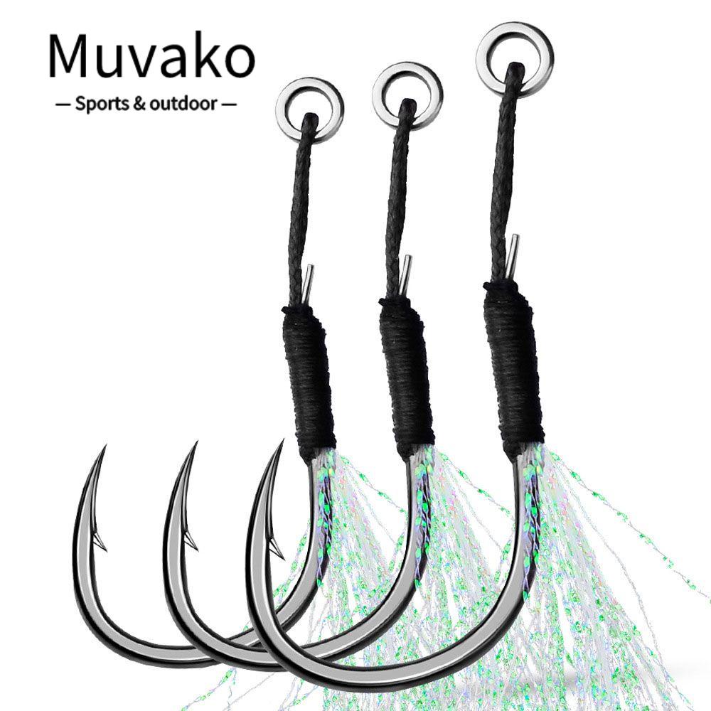 MUVAKO Set 10 Lưỡi Câu Cá Bằng Sắt Chất Lượng Cao