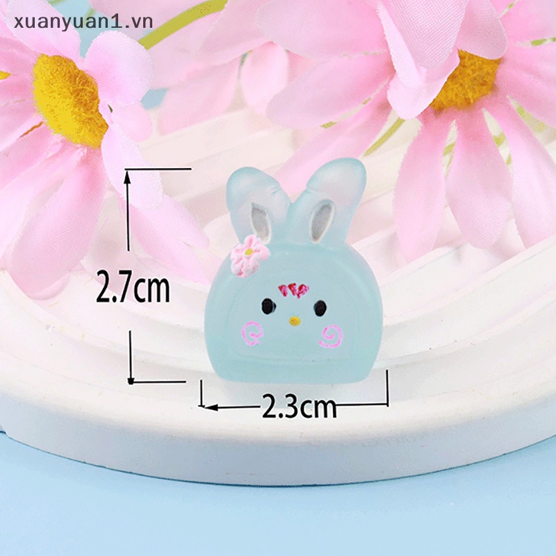 Set 3 Mô Hình Thỏ Dạ Quang Trang Trí Bánh Kem