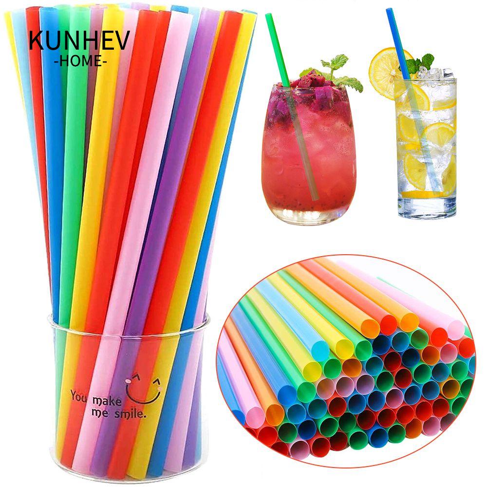 KUNHEV Set 100 Ống Hút Nhiều Màu Sắc Dùng Một Lần Cho Tiệc Sinh Nhật / Sự Kiện Nhà Bếp /