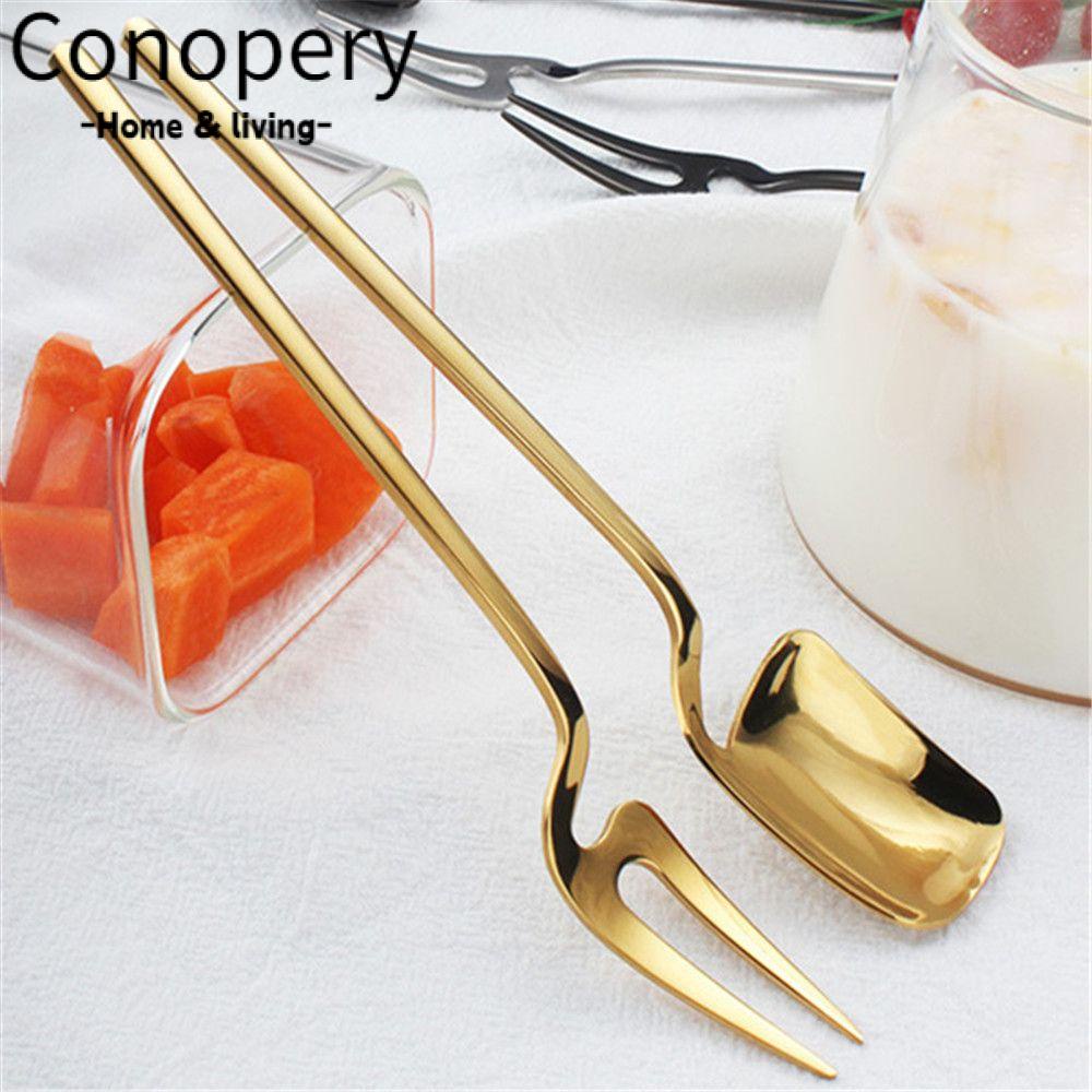 CONOPERY Muỗng Cà Phê / Ăn Kem / Tráng Miệng Thiết Kế Độc Đáo Tiện Dụng