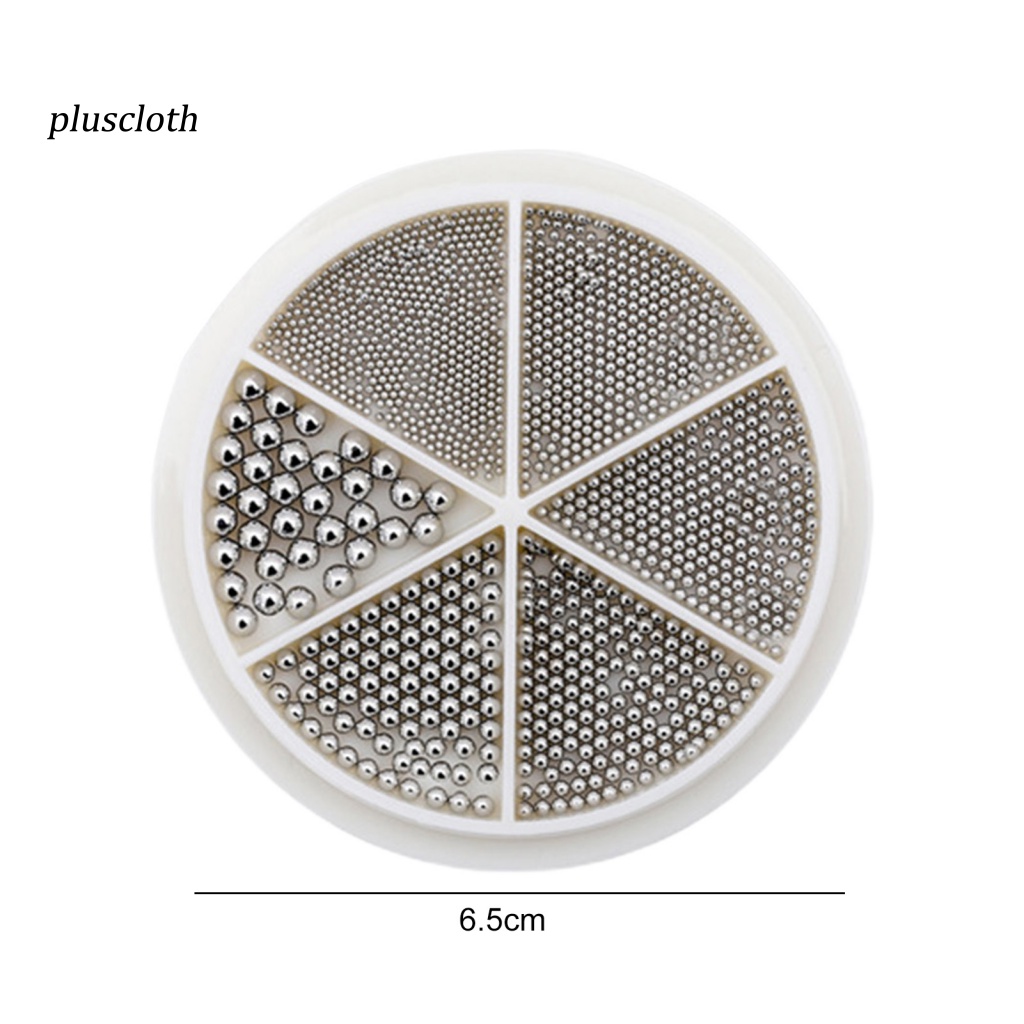 1 Hộp Hạt Tròn 3D Nhiều Kích Cỡ Trang Trí Móng Tay 0.8-3mm