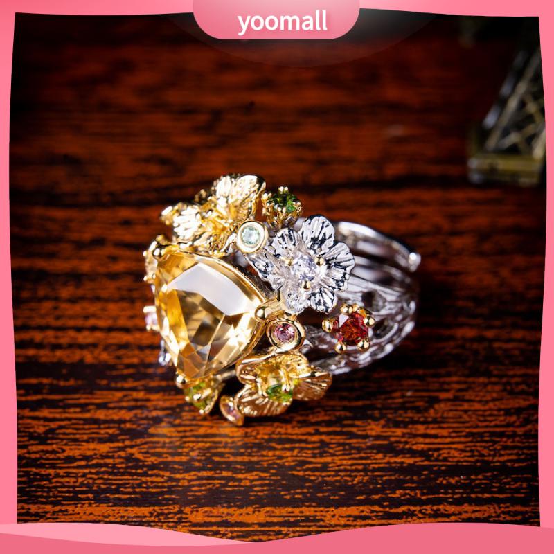 [YM] Nhẫn Dạng Hở Đính Đá Tự Nhiên Màu Nước Tiểu Ý Sáng Và Cao Cấp