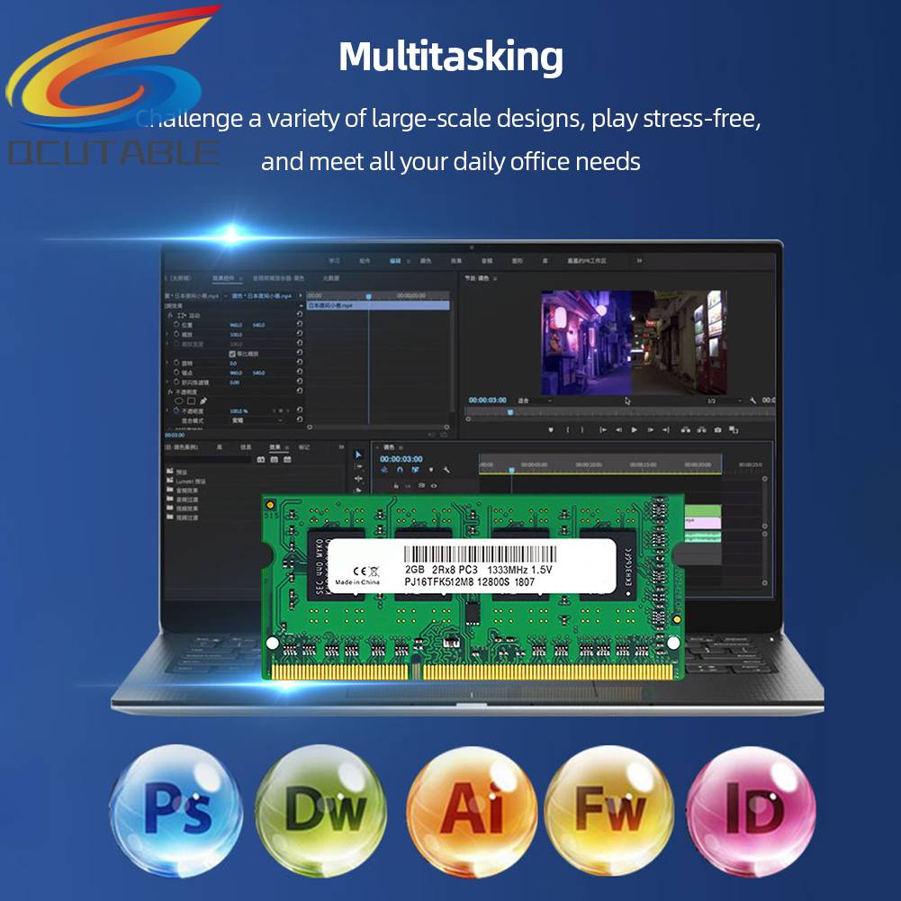 Bộ Nhớ RAMs DDR3 2G / 4G / 8G 1333 / 1600MHz 204PIN 8 / 16 Chip