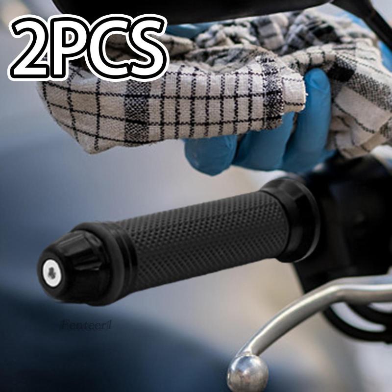 Set 2 Vỏ Bọc Tay Lái Xe Máy Bằng Hợp Kim Nhôm Và Cao Su Kích Thước 22mm Fenteer1