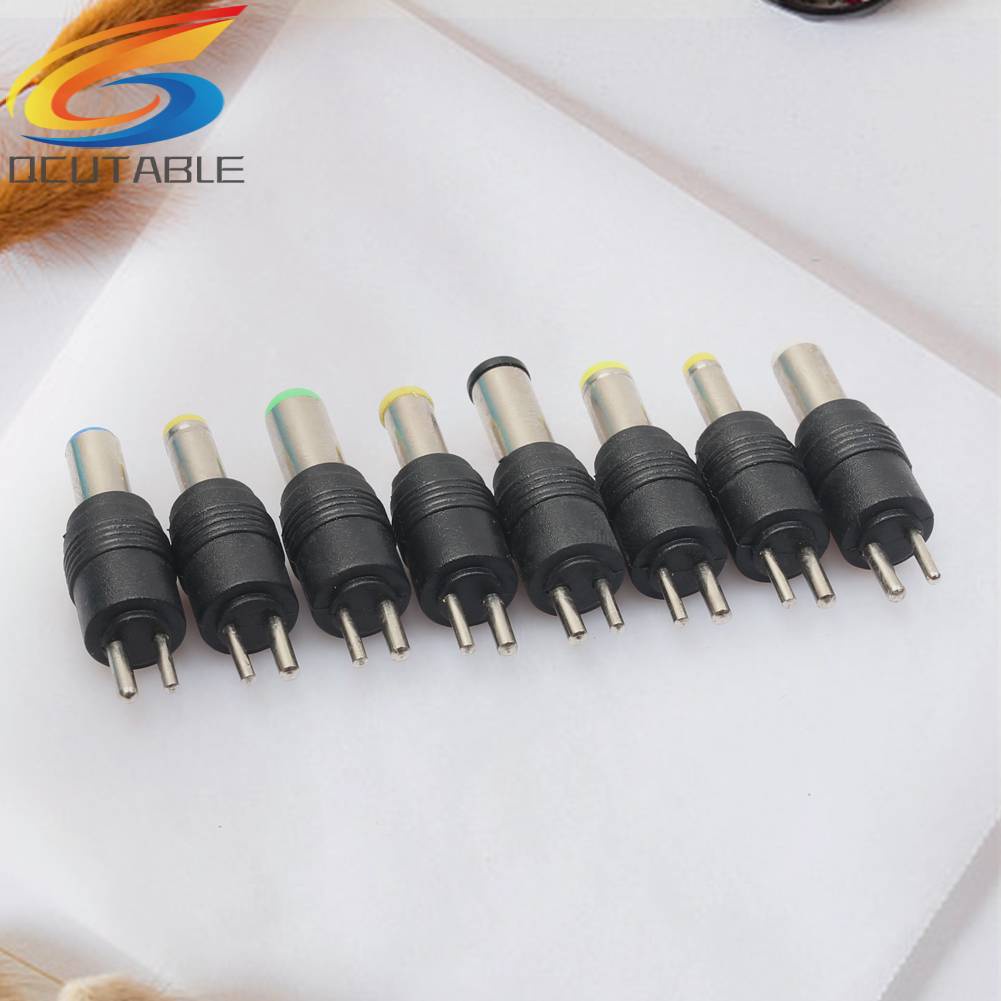 1 Bộ 8 Đầu Cắm Sạc AC / DC 2Pin Cho Notebook