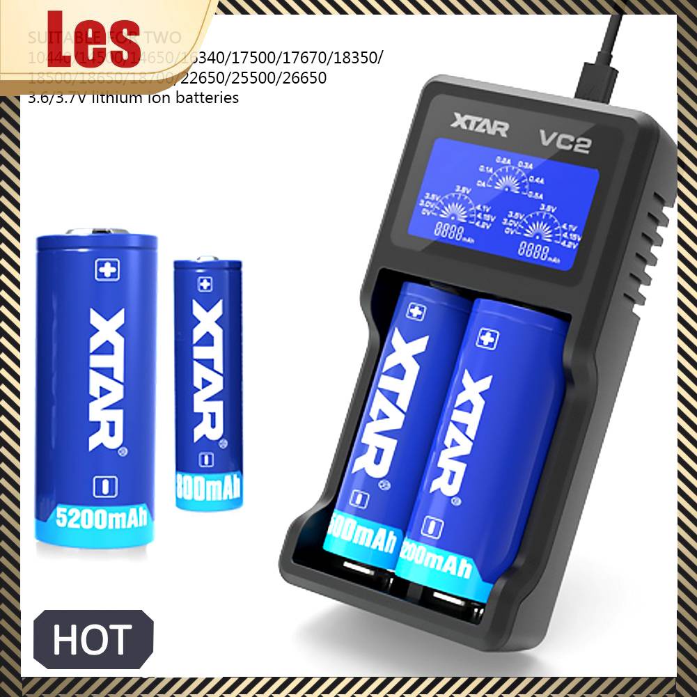 Hộp Sạc Pin Lithium Nickel-hydrogen 2 Ngăn Thông Minh XTAR VC2 Có Màn Hình LCD