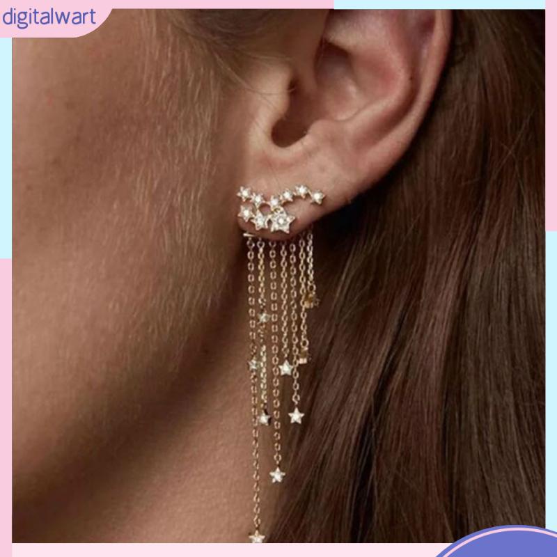 Đôi Bông Tai DáNg DàI HìNh Ngôi Sao LấP LáNh Thời Trang Cho Nữ