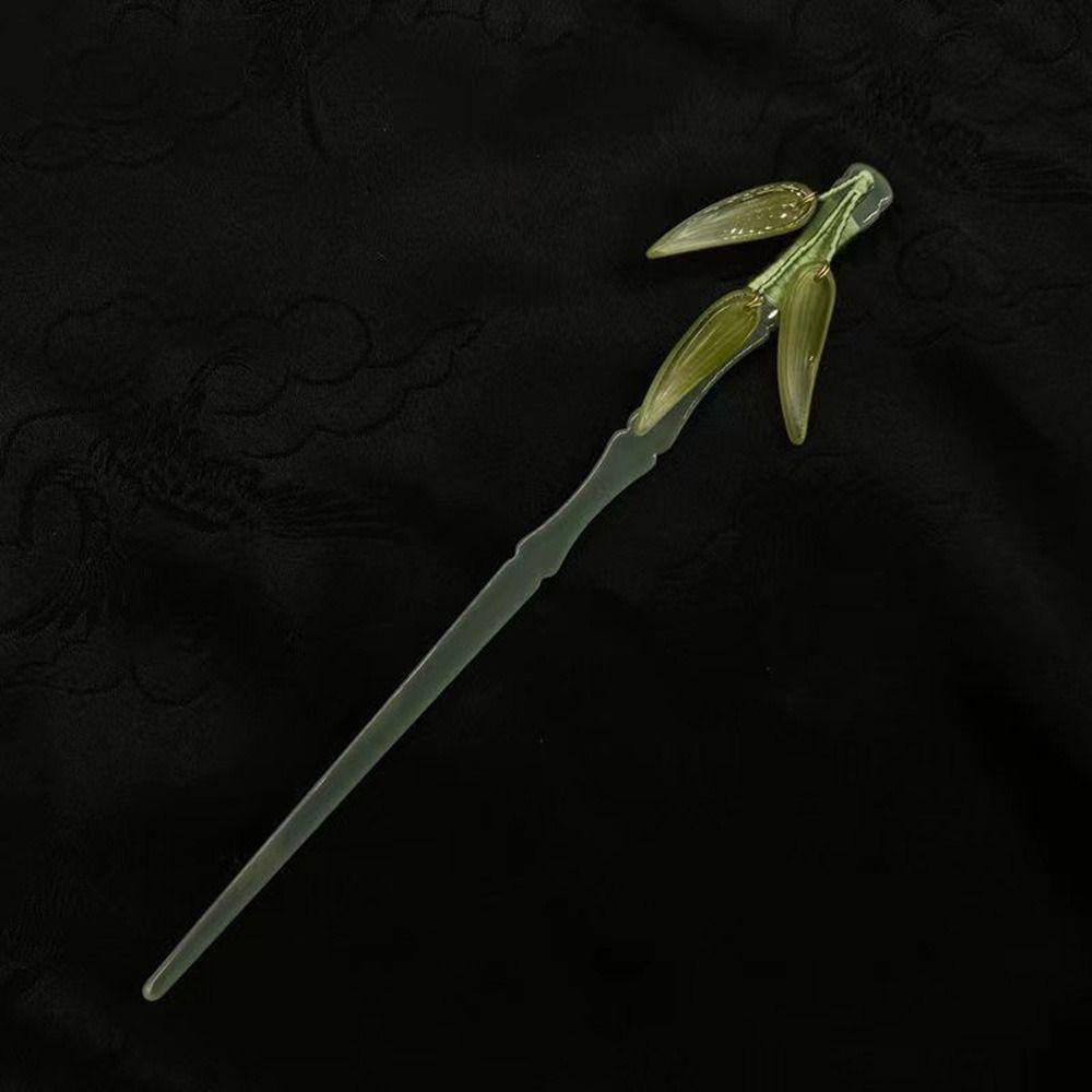 Trâm Cài Tóc Hình Chiếc Lá Bằng Acrylic Phong Cách Cổ Điển WMES15H Cho Nữ