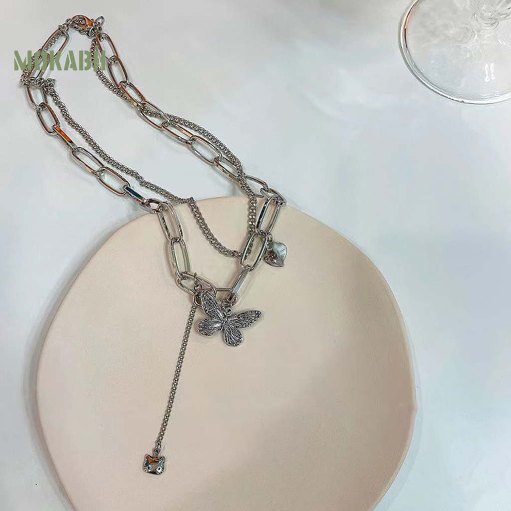 Vòng cổ Hai Lớp Họa Tiết Bướm Xinh Xắn Thời Trang Dành Cho Nữ