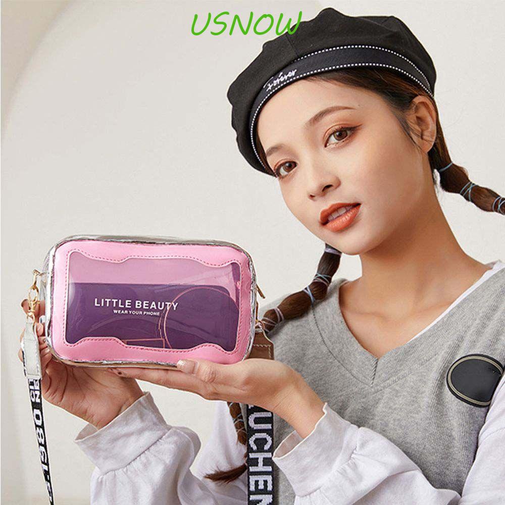 USNOW Ba Lô Mini Nhựa PVC Màu Laser Đựng Điện Thoại Cho Nữ