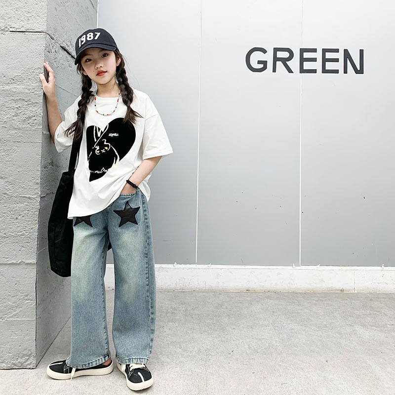 Áo Thun 100% Cotton Tay Ngắn Dáng Rộng Unisex Mới Cho Bé Từ 2-13 Tuổi