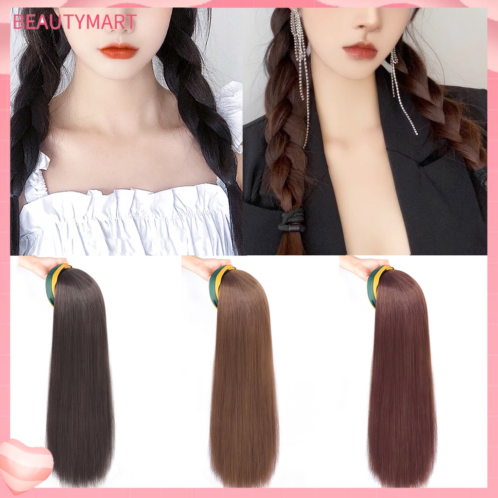 Bộ Tóc Giả Dài Thẳng Mềm Mại Màu Đen Tự Nhiên Thoải Mái Dễ Sử Dụng