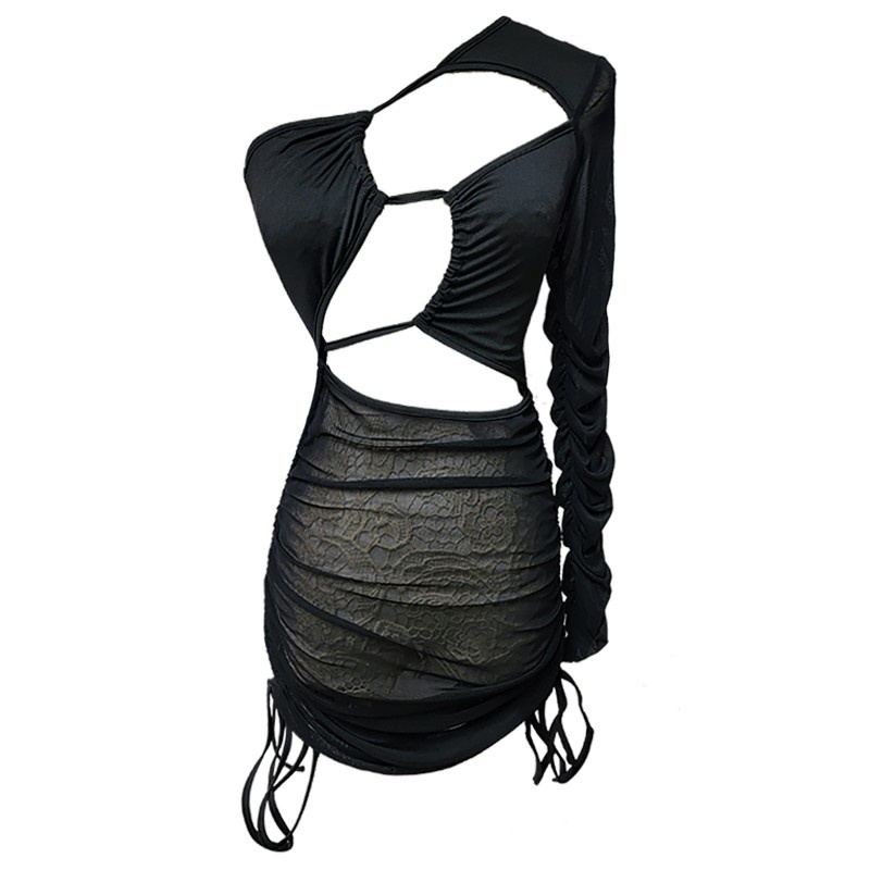 ~ Influencer Đầm Ôm Hông Cổ Khoét Sâu Rỗng Gợi Cảm Cho Nữ